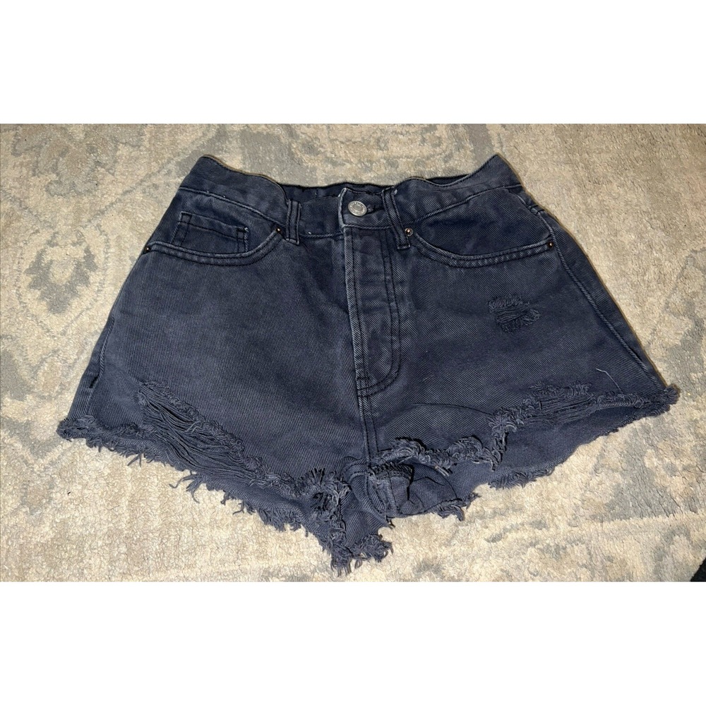 Pacsun Charcoal Black Jean Shorts Size 23 Denim Vintage High-Rise Cut Off Womens
